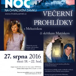 Hradozámecká noc na Chvalském zámku – noční prohlídky s Meluzínkou či skřítkem Matýskem: 27. 8.