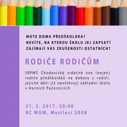 Diskuse o počernických základních školách, určená pro rodiče předškoláků