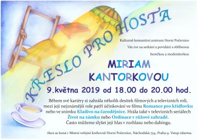 9. května 2019 Křeslo pro hosta - Miriam Kantorková