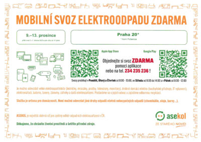 MOBILNÍ SVOZ ELEKTROODPADU ZDARMA