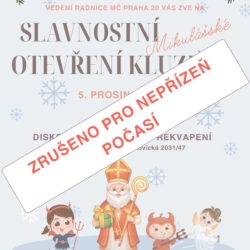 SLAVNOSTNÍ OTEVŘENÍ KLUZIŠTĚ – ZRUŠENO