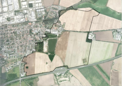 zákres řešeného území do ortofotomapy